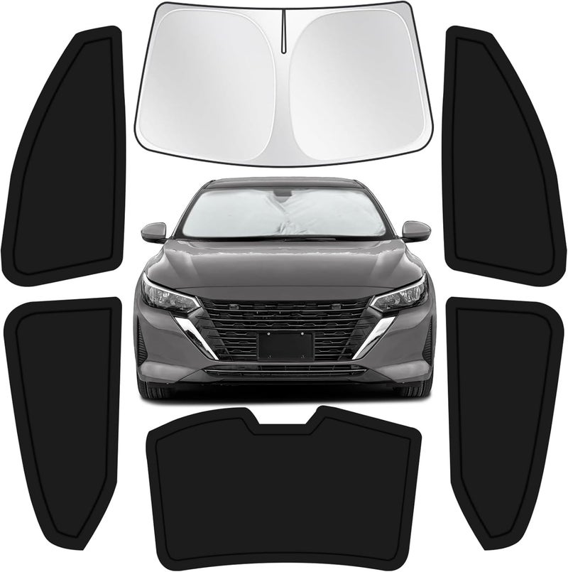 JASVIC for Nissan Sentra 2020-2024 Car Window Shades, 6pcs Privacy Sun Shade Set for Front Windshield Side and Rear Windows, Full Window Covers Keeps Vehicle Cool for Camping Napping - Image 1